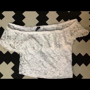 White Lace Crop top